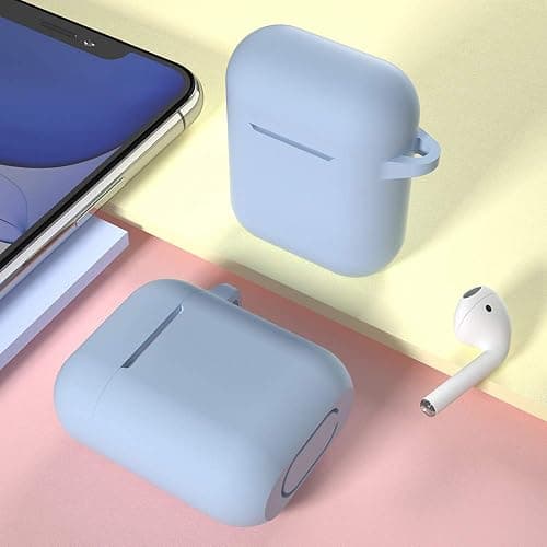 SATLITOG Silicone Case Compatible with Apple AirPods 1&2 Wireless and Wired Charging Case(Front LED Visible),Denim Blue thumbnail 8