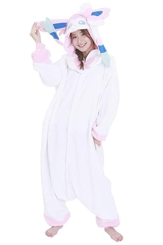 SAZAC Sylveon Pokemon Kigurumi Adult Onesie - Luxurious Halloween Costume for Adults, Durable & Machine Washable Pajamas thumbnail 2