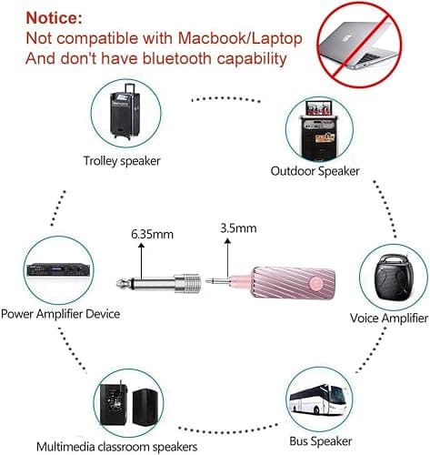 Head Microphone Wireless, Head Sets with Microphones, Bluetooth Headset Mic Ideal for Speakers PA System Voice Amplifier Wireless Microphone megaphone for Teacher, Tour Guides, Fitness Instructor thumbnail 3