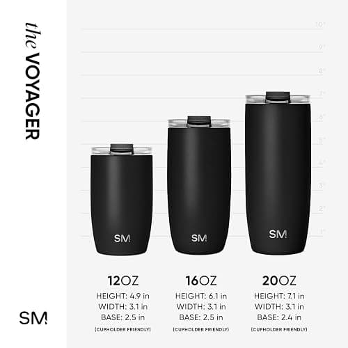 Simple Modern Travel Coffee Mug Tumbler with Flip Lid | Reusable Insulated Stainless Steel Cold Brew Iced Coffee Cup Thermos | Gifts for Women Men Him Her | Voyager Collection | 12oz | Almond Birch thumbnail 7