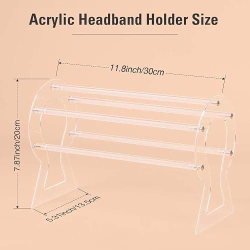 Suneerplay Headband Holder, Clear Headband Organizer, Acrylic Hair Hoop Display Stand, Hairband Rack Holder, Headband Storage Holder for Women and Girls thumbnail 3
