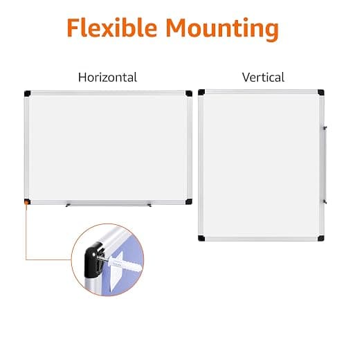 Amazon Basics Magnetic Whiteboard/Dry Erase Board, 36 x 48-inch, Aluminum Frame, Silver/White - Silver/White - 36 x 48-inch thumbnail 3