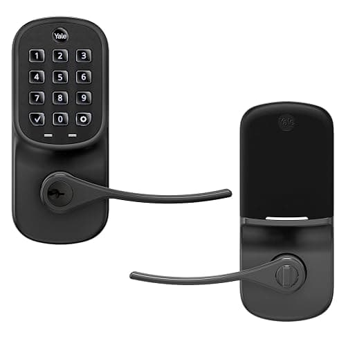 Yale Assure Lever, Keypad Door Lever (for Doors with no deadbolt) - Keyless Entry with pin Code Unlocking and one-Touch or Auto-Locking - Black Suede - Image 1