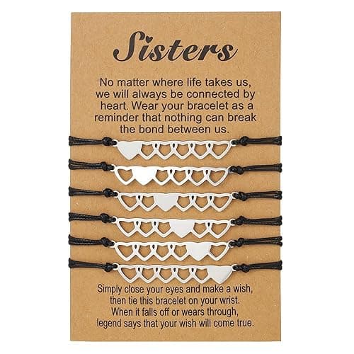 Matching Sister Bracelets Long Distance Love Heart Charm Band Perfect Valentines Day Present Unique Gift for Partners - B