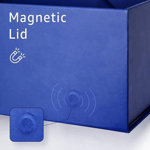 LIFELUM Navy Blue Birthday Gift Box for Men 13.8 x 8.3 x 4.4 inch, Groomsmen Proposal Gift Box for Presents with Lids Ribbon,Card,Shredded Paper Filler thumbnail 5