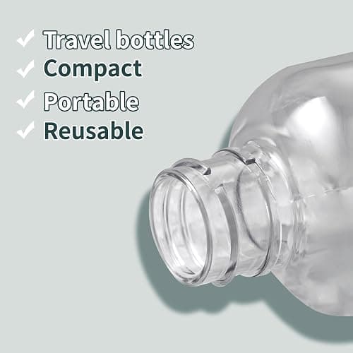 Tekson Plastic Travel Bottles 3.4 oz, Travel Size Containers for Shampoo, Empty Mouthwash Bottles with Black Screw Cap (100ml, Clear) thumbnail 4