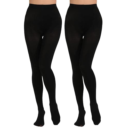 Paralinda 2 Pairs Women's Solid Color Tights 80D, Soft Opaque Microfiber Tights - Image 1