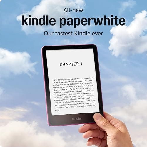 Amazon Kindle Paperwhite (16 GB) Our fastest Kindle ever, with new 7 glare-free display and weeks of battery life With Ads - Raspberry + Kindle Unlimited thumbnail 7