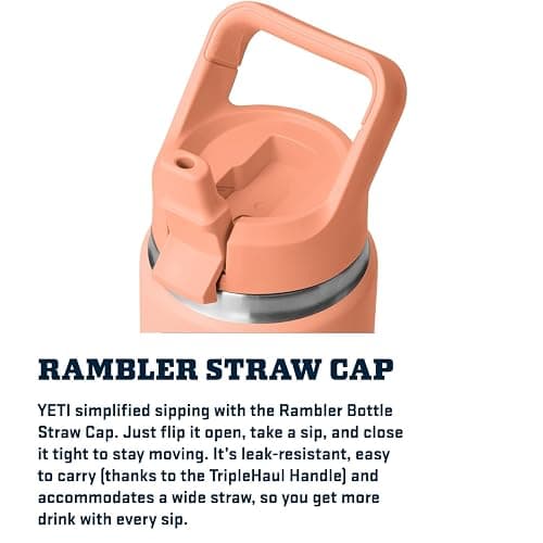 YETI Rambler 26 oz Bottle, Vacuum Insulated, Stainless Steel with Color Matching Straw Cap thumbnail 7
