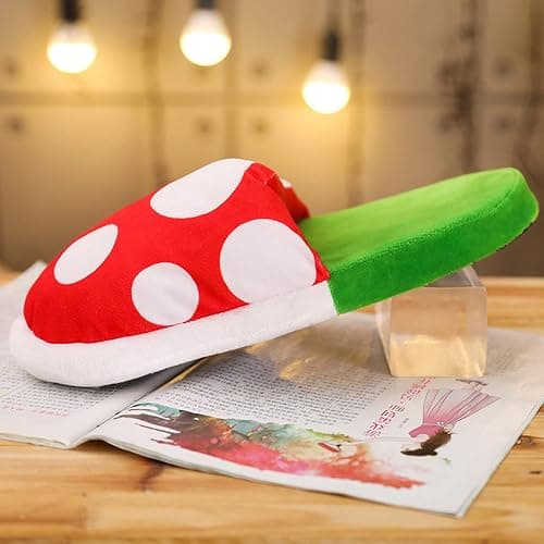 LIN&BABAY Piranha Plants Slippers for Women Men Cute Cartoon Cotton Shoes with Green Pipe Pot Holder Valentine's Day Gifts thumbnail 6