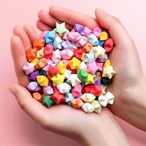 1080 Sheets Star Origami Paper - 10 Color Assortment, Double Sided, Solid Color, DIY Hand Art Crafts thumbnail 4