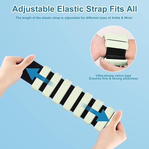 Adjustable Wrist & Ankle Weights - Set of 2, Wearable Wrist & Ankle Weights Bracelet for Yoga, Dance, Barre, Pilates, Cardio, Aerobics, Walking thumbnail 2