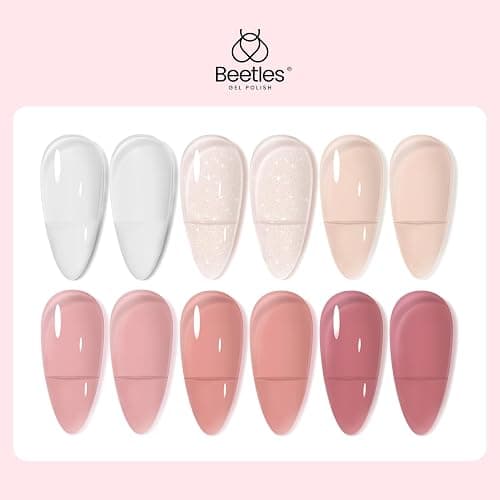beetles Gel Polish Whispers of Love Jelly Gel Nail Polish Set - 6 Colors Milky White Nude Pink Neutral Sheer Translucent Soak Off UV Gel Nail Kit, Nail Concealer for Salon DIY Manicure Gift Women thumbnail 7