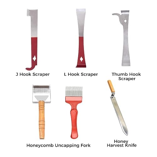 POLLIBEE 22 Pcs Beekeeping Tools, Bee Hives Starter Kit Beekeeping Supplies, Equipment with Bee Smoker for Beekeeping, Necessary Bee Hive Tools for Beginners and Beekeepers thumbnail 3