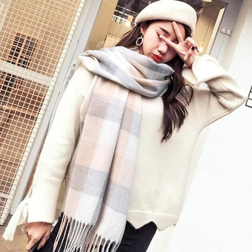 Mocasor Plaid Blanket Scarves for Women, Ladies Fashion Winter Warm Tartan d Long Checked Shawls and Wraps thumbnail 6