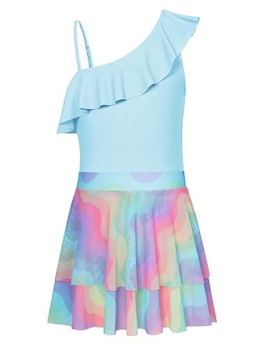 GRACE KARIN Girls One Piece Swimsuits with Mesh Skirt Bathing Suit Swimwear 6-14Y thumbnail 6