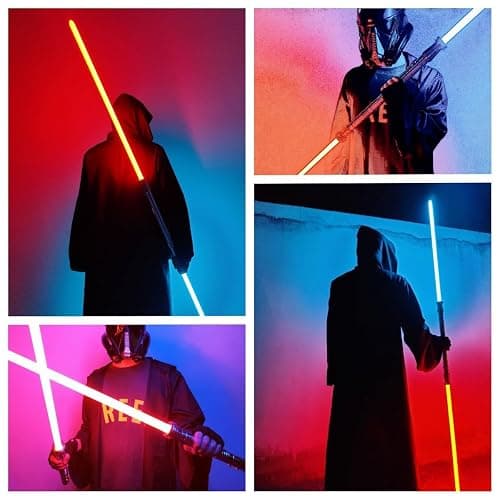 Kolulere Light Saber, Heavy Dueling Light Sabers 2 Pack, 12 RGB Colors 16 Sound Fonts with Metal Hilt Double-Bladed Light Saber Smooth Swing Motion Control 2 in 1 Light Sabers for Adults thumbnail 6