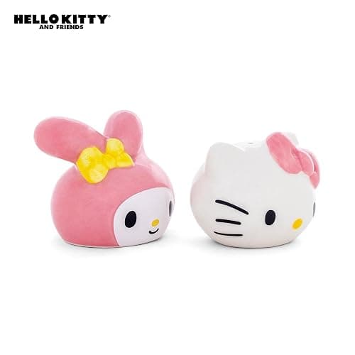 Silver Buffalo Sanrio Hello Kitty And My Melody 3D Sculpted Ceramic Salt and Pepper Shaker Set thumbnail 5