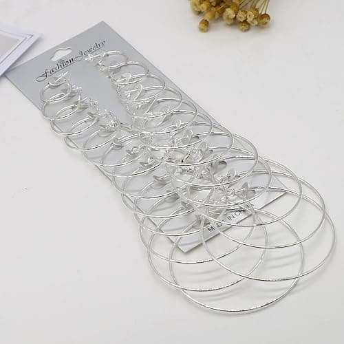 12 Pairs Hoop Earrings Set Big Circle Earring Fashion Jewelry for Women,Dia 2-7.5cm thumbnail 2