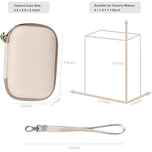 Leayjeen Digitalkamera Tasche kompatibel mit Umipyiza/YLSHGXFC/Umipyiza/CAMKORY/AOREGRE/Duluvulu/Kodak/Nicamery, Fotokamera Tasche, Eva-Hartschalendesign (nur Hülle) weiß thumbnail 2