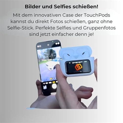 MEIION TouchPods - Kabellose Bluetooth Kopfhörer mit Bildschirm Bluetooth In Ear Kopfhörer mit LED Touchscreen mit Geräuschunterdrückung und Smart Touch thumbnail 3