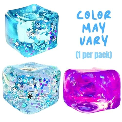Kiedle Cool Ice Cube with Snowflakes - Nice Sensory Squishy Squeeze Cute Fidget Toy with Slow Rise Squish - 2.25" Cube thumbnail 3