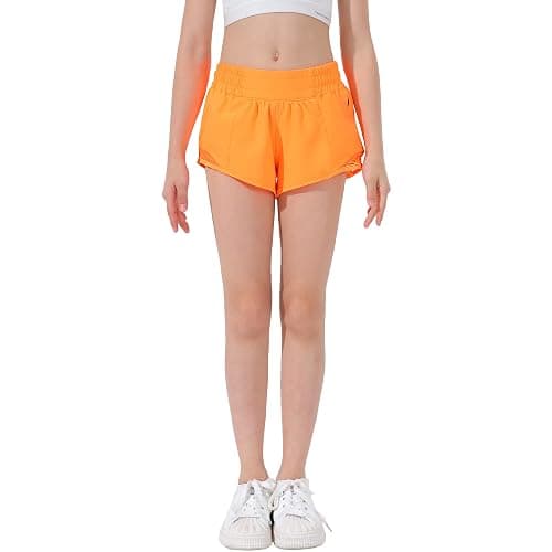 Aurefin Girls Athletic Shorts, Lightweight Running Shorts for Teen Girls Kids Sports Active Short with Zip Pocket and Elastic thumbnail 5