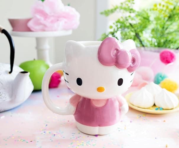 Sanrio Hello Kitty 3D Sculpted Ceramic Mug | BPA-Free Coffee Cup For Espresso, Caffeine, Cocoa thumbnail 2