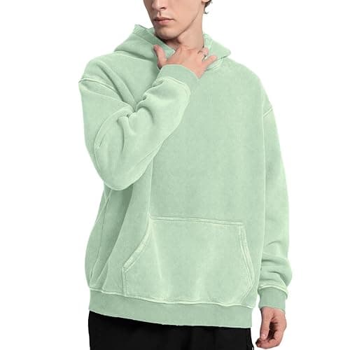 FAIABLE Mens Hoodies Oversized Unisex Acid Wash Hoodie Heavyweight Fleece Vintage Cotton Sweatshirt Men Women Streetwear thumbnail 3