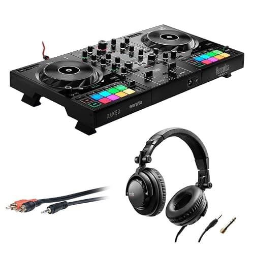 Hercules DJControl Inpulse 500 DJ Software Controller with Hercules HDP DJ45 Over-Ear Headphones & Mini to 6' RCA Cable Bundle - Image 1