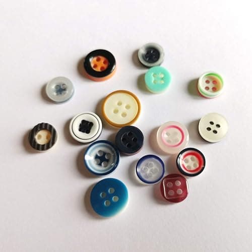 Trimming Shop Round Resin Buttons 2 & 4 Holes Assorted Mixed Colours and Sizes For Sewing Craft, Children’s Handmade Decoration, DIY Project, 50g, Mixed Abstract thumbnail 5