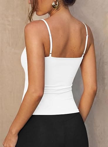 Darong Women's Tank Tops with Built-in Bra Spaghetti Straps Crop Tank Top Summer Y2K Going Out Sleeveless Cami Shirt thumbnail 2