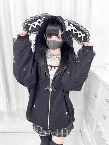 Zenrave Jirai Kei Hoodies Tenshi Kawaii Shoujo Girl Clothes Harajuku Jojifuku Lolita Tops Cutecore Gyaru Jfashion thumbnail 2