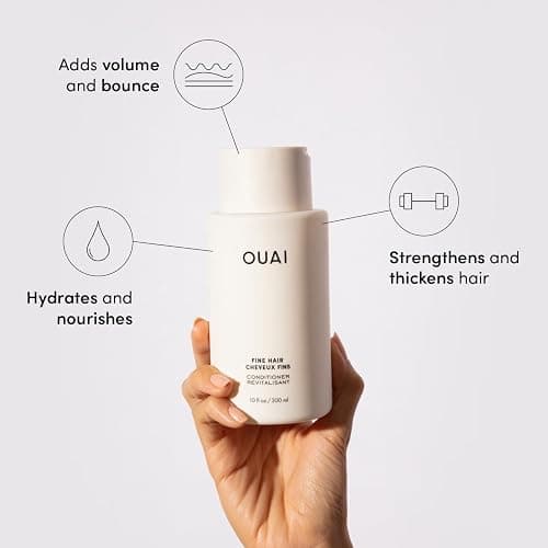 OUAI Fine Shampoo and Conditioner Set - Sulfate Free Shampoo and Conditioner for Women & Men - Made with Keratin, Marshmallow Root, Shea Butter & Avocado Oil - Free of Parabens & Phthalates (10 Fl Oz) thumbnail 4