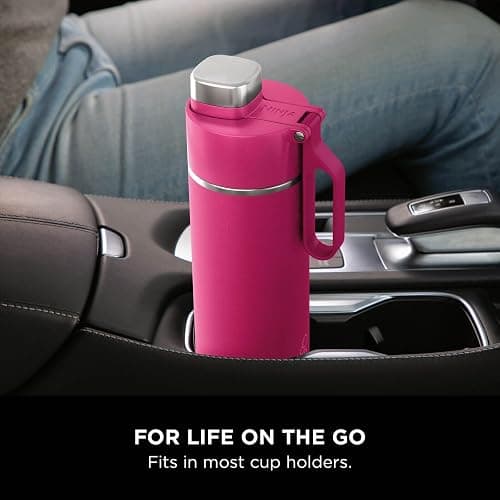 Ninja Thirsti Water Bottle and Flask 530 ML with Leak-Proof Lid, Designed for Carbonated, Hot & Cold Drinks, Ideal for Travel & Sports, Triple Insulated, Stainless Steel, Hot Pink, DW1801EUUKBP thumbnail 2
