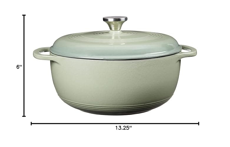 Lodge 6 Quart Enameled Cast Iron Dutch Oven with Lid – Dual Handles – Oven Safe up to 500° F or on Stovetop - Use to Marinate, Cook, Bake, Refrigerate and Serve – Desert Sage thumbnail 3