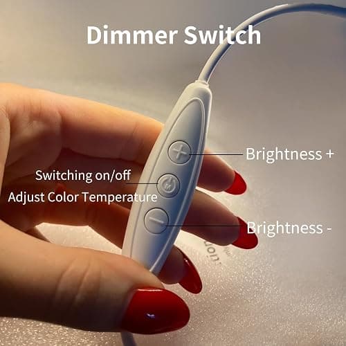 Small Half Moon Light for Nail Desk, 3 Color Temperature 3500K-6500K,180°Surround Moon Light Nail Tech,Half moon nail lamp for Manicure Sculpture Handicrafts etc Lighting,Personal DIY use 16inch thumbnail 8