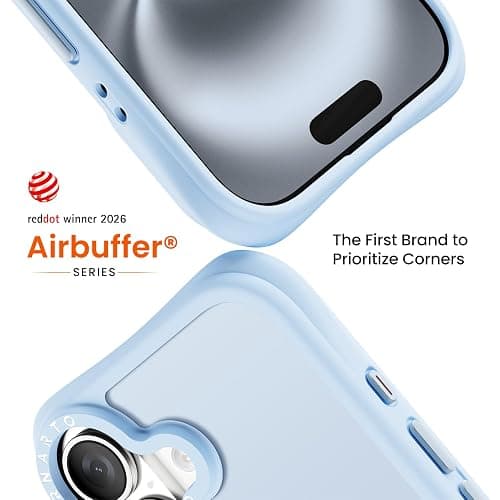 ORNARTO Magnetic for iPhone 16 Case 6.1", 20FT Military-Grade Drop Protection, Compatible with MagSafe, Slim Shockproof Translucent Matte Phone Case for iPhone 16, Baby Blue thumbnail 3