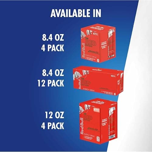 Red Bull Red Edition Energy Drink, Watermelon, with 80mg Caffeine plus Taurine & B Vitamins, 8.4 Fl Oz, Pack of 8 Cans thumbnail 10