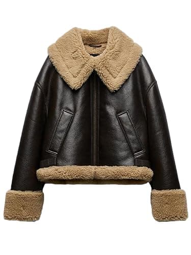 LY VAREY LIN Women Faux Leather Jacket with Faux Fur Lining Warm Winter Biker Coat - Image 1