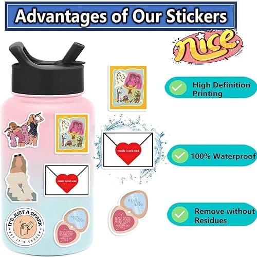 50pcs Music Singer Sabrina Carpenter Stickers Pack,Vinyl Waterproof Sticker Decals for Water Bottle, Laptop, Phone, Scrapbooking, Journaling Choice for Adults for Party Supply Decor thumbnail 5