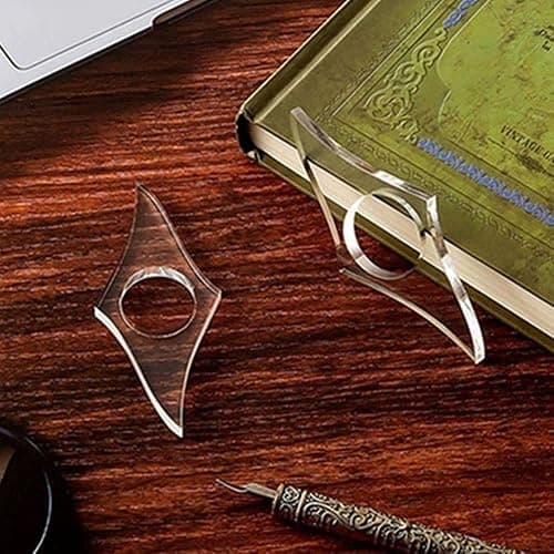 1 support de pouce en acrylique transparent pour livre d'école, marque-pages pratique, support de page multifonction, fournitures de papeterie, M design tendance thumbnail 7