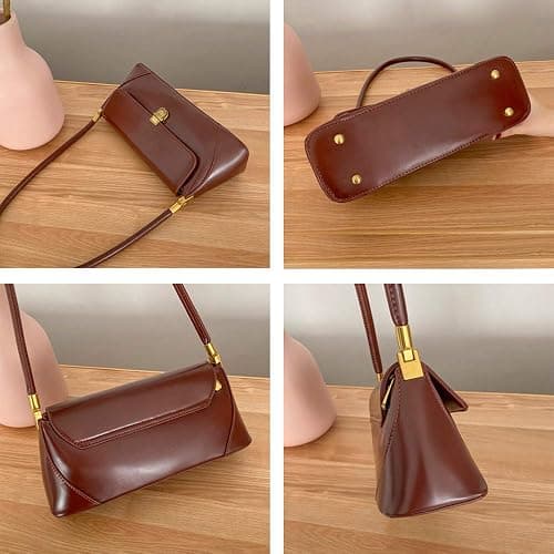 Small Clutch Shoulder Bag for Women Leather Mini Tote Handbag Purse with Buckle Closure thumbnail 7