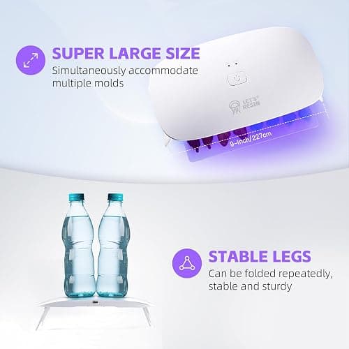 LET'S RESIN UV Resin Light, Portable Curing Lamp, White | Portable UV resin lamp provides a practical curing area for jewelry making, resin molds and DIY craft projects thumbnail 6
