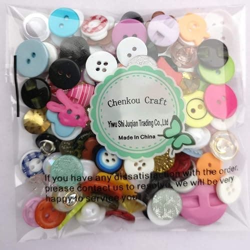 Chenkou Craft Random 100pcs Plastic Buttons Small DIY Sewing Craft Accessory (Mix) (Mix) thumbnail 5