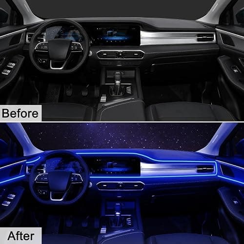 Interior Car LED Strip Lights APP Control, 5 in 1 RGB 16 Million Colors Ambient Lighting Kit with 236 inches Fiber Optic, Music Mode Inside Car Lighting Decorations thumbnail 8
