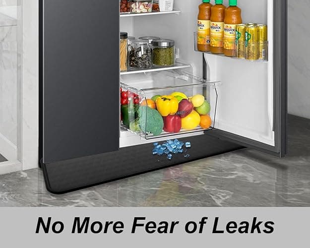GMATCHUP Refrigerator Mat, Washing Machine Spill Liner, Drip Tray and Leak Catcher Mat, Fridge Mat Prevent Water Leakage and Floor Damage from Elecrical Equipment Heavy Duty 37.5'' x 8.5'' Black thumbnail 3