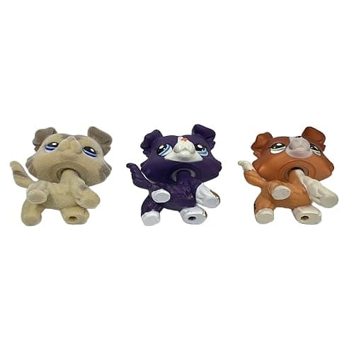3pcs/Set Custom Flocked Pet Shop Toys Short Hair Cat Kitten Collie Great Dane Cocker Spaniel Dachshund Puppy Dog OOAK Compatible with LPS (#2210 and 1676 and 1542) thumbnail 3