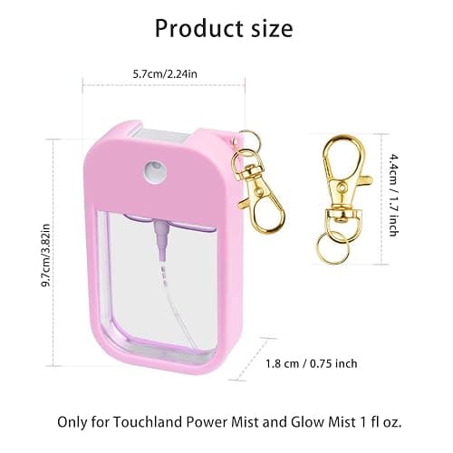 CFtone Silicone Case for Touchland Hand Sanitizer Spray 1 FL OZ., Stylish Protective Cover with Keychain for Touchland Power Mist and Glow Mist Hanging Portable Accessory (TL Silicone case-Pink) thumbnail 3