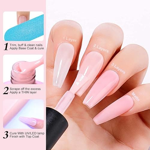 AIMEILI Base Coat Top Coat UV LED Gel Nagellack Gellack Unterlack & Überlack Set Nägel Maniküre Kit 2×10ml thumbnail 8